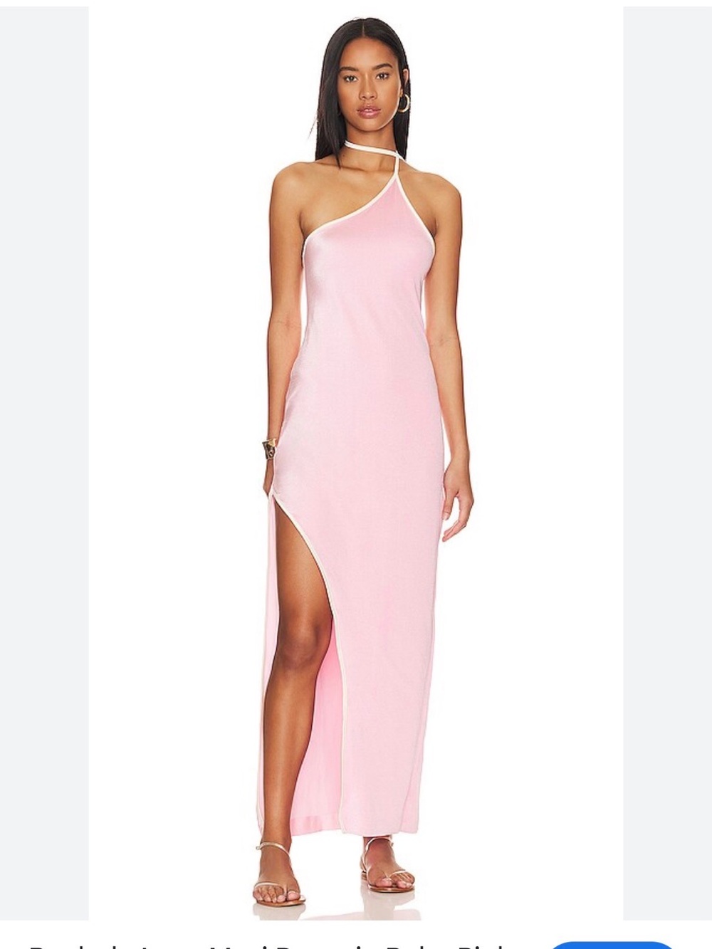Baobab Collection Pink One-Shoulder Maxi Dress with High Side Slit